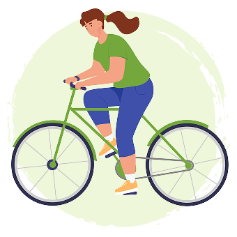 žena idúca na bicykli