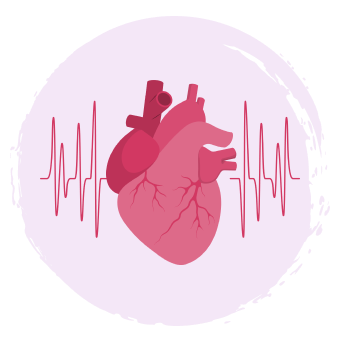 srdce s EKG v pozadí