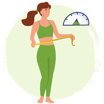 žena merajúca si obvod pása